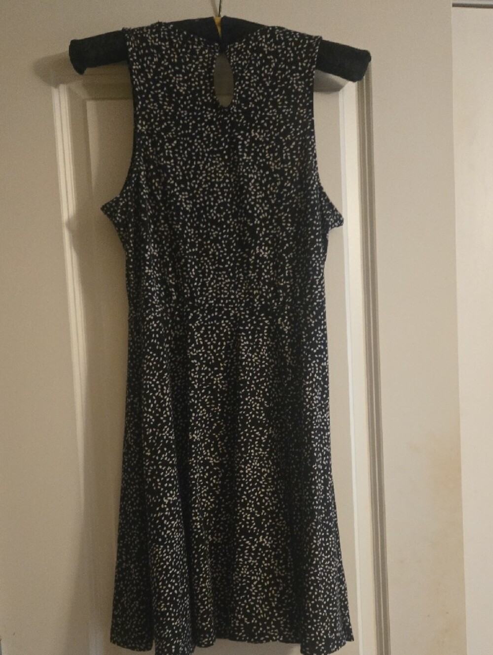 Lush Black and White Midi Polka Dot Dress - Picture 2 of 4
